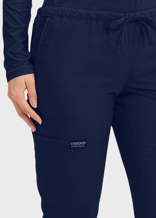 Cherokee Workwear Revolution Women's Mid Rise Tapered Leg Drawstring Pant