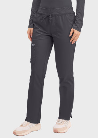 Cherokee Workwear Revolution Women's Mid Rise Tapered Leg Drawstring Petite Pant