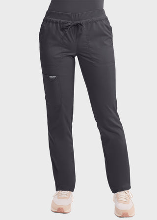 Cherokee Workwear Revolution Women's Mid Rise Tapered Leg Drawstring Petite Pant
