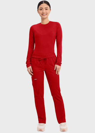 Cherokee Workwear Revolution Women's Mid Rise Tapered Leg Drawstring Petite Pant