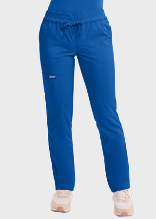 Cherokee Workwear Revolution Women's Mid Rise Tapered Leg Drawstring Petite Pant