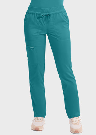 Cherokee Workwear Revolution Women's Mid Rise Tapered Leg Drawstring Pant