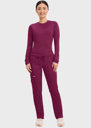 Cherokee Workwear Revolution Women's Mid Rise Tapered Leg Drawstring Petite Pant