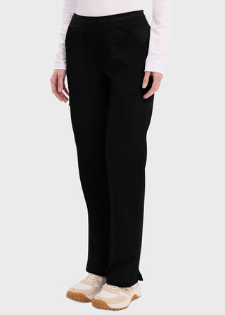 Cherokee Workwear Revolution Womens Mid Rise Straight Leg Pull-on Petite Pant