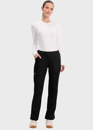 Cherokee Workwear Revolution Womens Mid Rise Straight Leg Pull-on Tall Pant