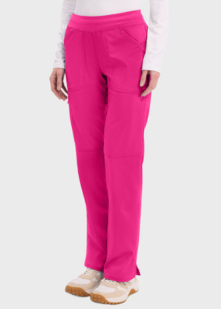 Cherokee Workwear Revolution Womens Mid Rise Straight Leg Pull-on Petite Pant