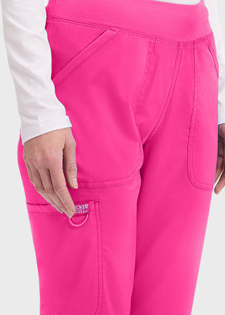 Cherokee Workwear Revolution Womens Mid Rise Straight Leg Pull-on Petite Pant