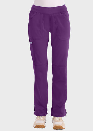 Cherokee Workwear Revolution Womens Mid Rise Straight Leg Pull-on Petite Pant