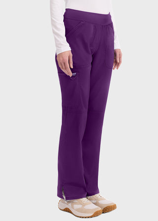 Cherokee Workwear Revolution Womens Mid Rise Straight Leg Pull-on Petite Pant