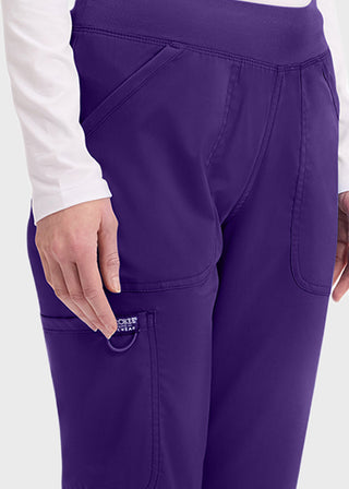 Cherokee Workwear Revolution Womens Mid Rise Straight Leg Pull-on Petite Pant