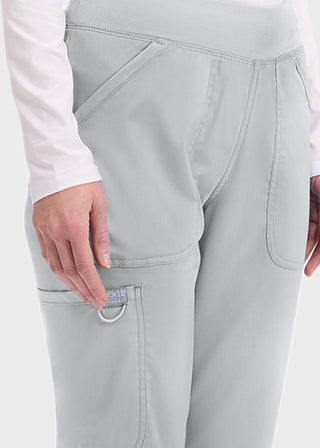 Cherokee Workwear Revolution Womens Mid Rise Straight Leg Pull-on Petite Pant