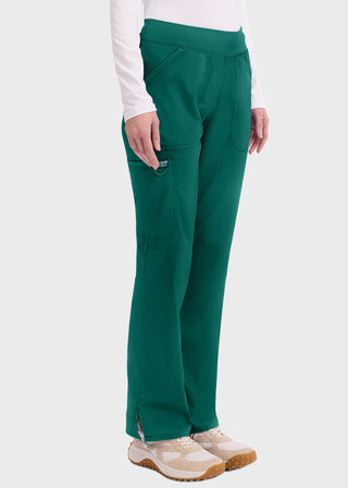 Cherokee Workwear Revolution Womens Mid Rise Straight Leg Pull-on Petite Pant