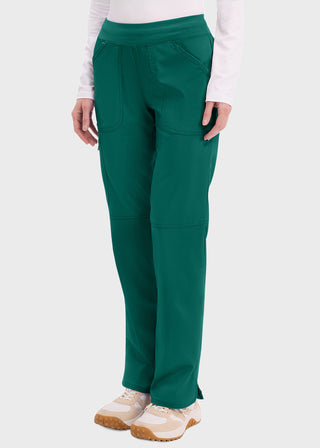 Cherokee Workwear Revolution Womens Mid Rise Straight Leg Pull-on Petite Pant