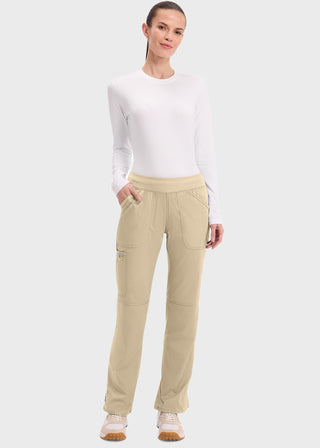 Cherokee Workwear Revolution Womens Mid Rise Straight Leg Pull-on Petite Pant