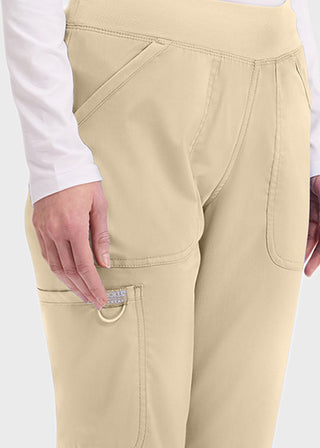 Cherokee Workwear Revolution Womens Mid Rise Straight Leg Pull-on Petite Pant