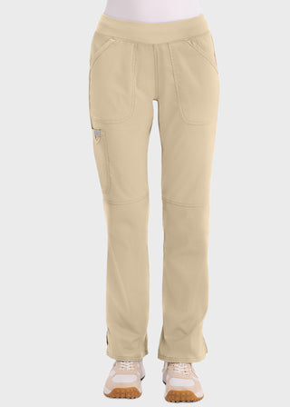 Cherokee Workwear Revolution Womens Mid Rise Straight Leg Pull-on Petite Pant