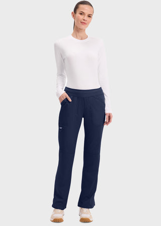 Cherokee Workwear Revolution Womens Mid Rise Straight Leg Pull-on Tall Pant