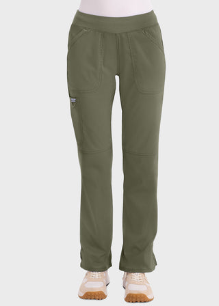 Cherokee Workwear Revolution Womens Mid Rise Straight Leg Pull-on Tall Pant