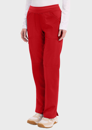 Cherokee Workwear Revolution Womens Mid Rise Straight Leg Pull-on Petite Pant