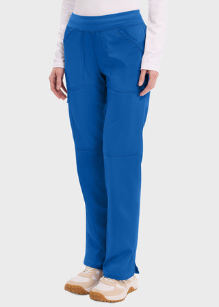 Cherokee Workwear Revolution Womens Mid Rise Straight Leg Pull-on Petite Pant