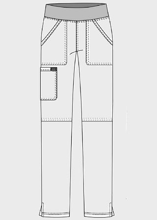 Cherokee Workwear Revolution Womens Mid Rise Straight Leg Pull-on Tall Pant