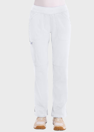 Cherokee Workwear Revolution Womens Mid Rise Straight Leg Pull-on Petite Pant