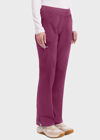 Cherokee Workwear Revolution Womens Mid Rise Straight Leg Pull-on Petite Pant