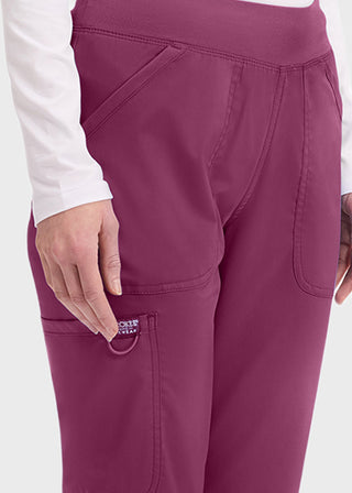 Cherokee Workwear Revolution Womens Mid Rise Straight Leg Pull-on Petite Pant