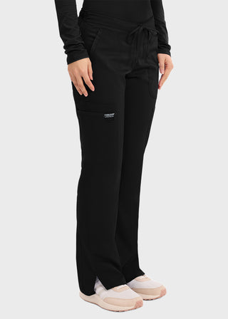 Cherokee Workwear Revolution Womens Mid Rise Moderate Flare Drawstring Pant