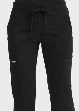 Cherokee Workwear Revolution Womens Mid Rise Moderate Flare Drawstring Petite Pant