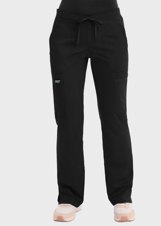 Cherokee Workwear Revolution Womens Mid Rise Moderate Flare Drawstring Pant