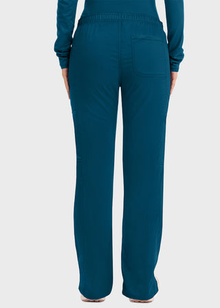 Cherokee Workwear Revolution Womens Mid Rise Moderate Flare Drawstring Petite Pant