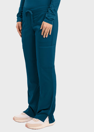 Cherokee Workwear Revolution Womens Mid Rise Moderate Flare Drawstring Pant