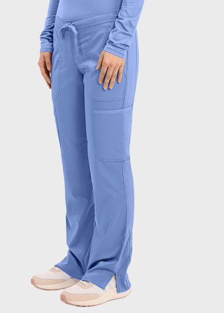 Cherokee Workwear Revolution Womens Mid Rise Moderate Flare Drawstring Pant