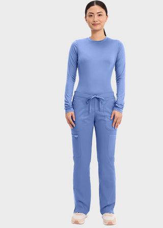 Cherokee Workwear Revolution Womens Mid Rise Moderate Flare Drawstring Tall Pant