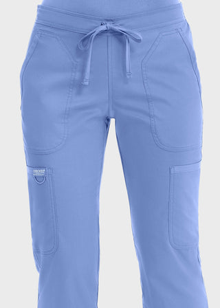 Cherokee Workwear Revolution Womens Mid Rise Moderate Flare Drawstring Pant