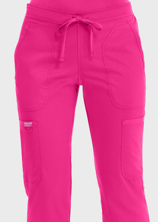 Cherokee Workwear Revolution Womens Mid Rise Moderate Flare Drawstring Tall Pant