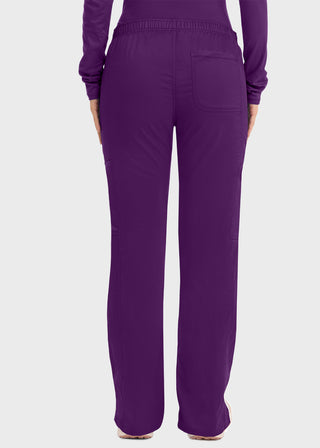 Cherokee Workwear Revolution Womens Mid Rise Moderate Flare Drawstring Petite Pant