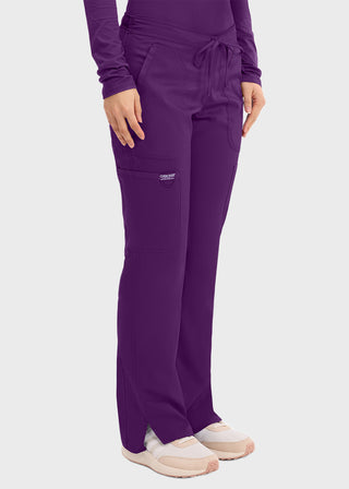 Cherokee Workwear Revolution Womens Mid Rise Moderate Flare Drawstring Petite Pant