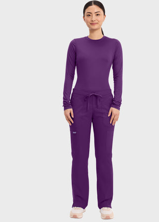 Cherokee Workwear Revolution Womens Mid Rise Moderate Flare Drawstring Tall Pant