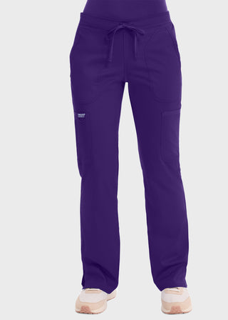 Cherokee Workwear Revolution Womens Mid Rise Moderate Flare Drawstring Petite Pant