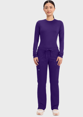 Cherokee Workwear Revolution Womens Mid Rise Moderate Flare Drawstring Tall Pant