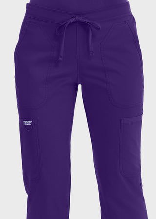 Cherokee Workwear Revolution Womens Mid Rise Moderate Flare Drawstring Petite Pant