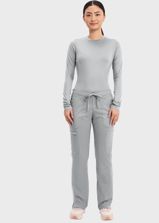 Cherokee Workwear Revolution Womens Mid Rise Moderate Flare Drawstring Pant