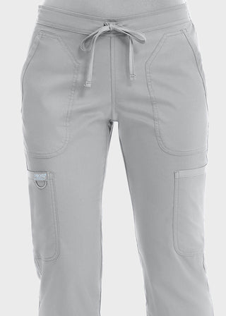 Cherokee Workwear Revolution Womens Mid Rise Moderate Flare Drawstring Tall Pant