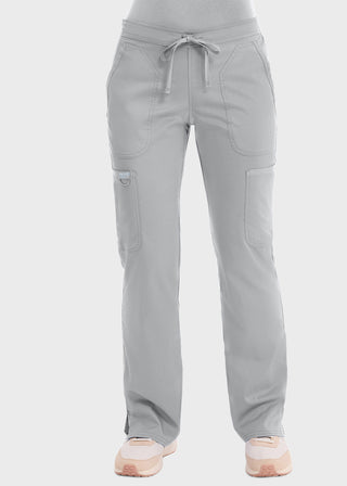 Cherokee Workwear Revolution Womens Mid Rise Moderate Flare Drawstring Tall Pant