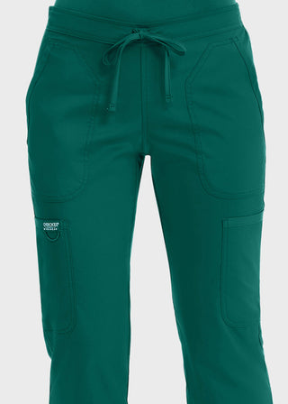 Cherokee Workwear Revolution Womens Mid Rise Moderate Flare Drawstring Petite Pant