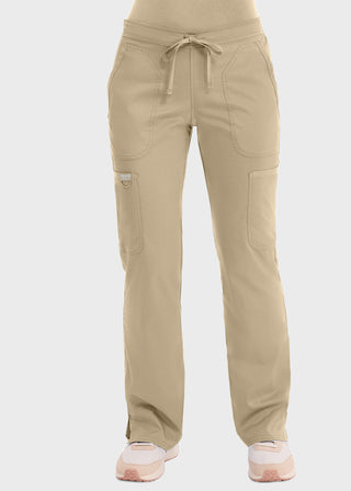 Cherokee Workwear Revolution Womens Mid Rise Moderate Flare Drawstring Tall Pant