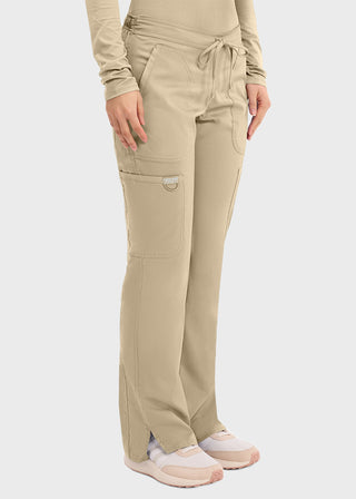 Cherokee Workwear Revolution Womens Mid Rise Moderate Flare Drawstring Pant