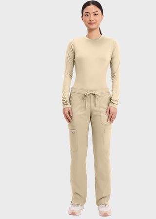 Cherokee Workwear Revolution Womens Mid Rise Moderate Flare Drawstring Pant